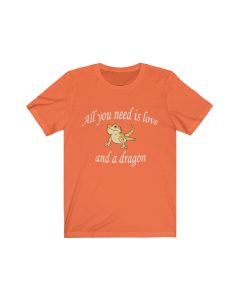Love and a Dragon Unisex Jersey Short Sleeve Tee-Orange-M